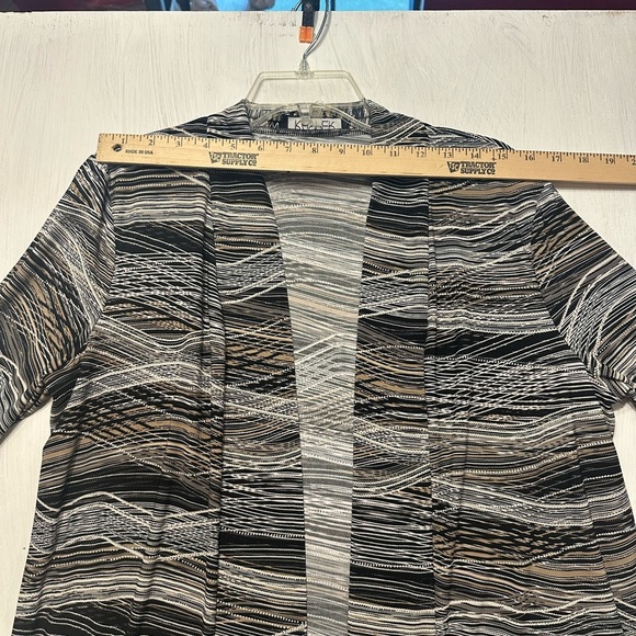 Kasper Women’s Open Front Cardigan Jacket L Abstract Print Stretch Career - Picture 3 of 10
